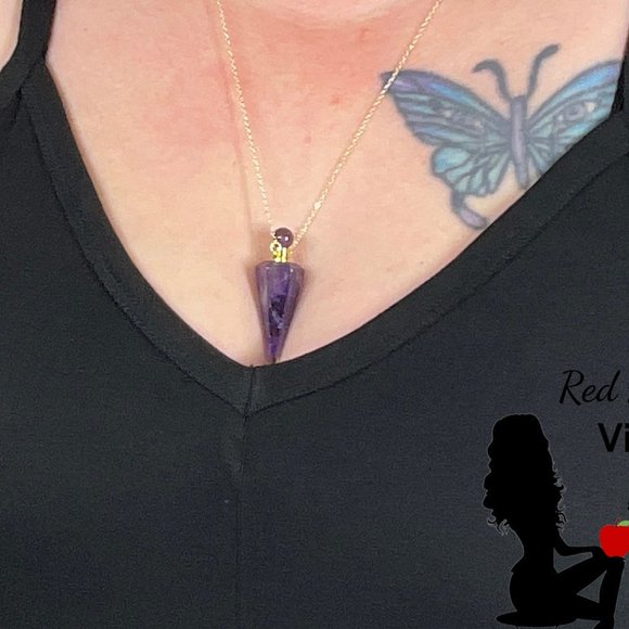Amethyst Perfume Bottle Necklace - Picture 2 of 2